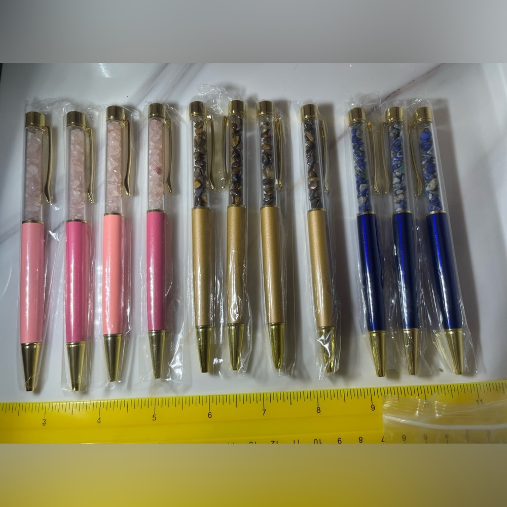 Ballpoint Pens With Natural Crystals $4 Each